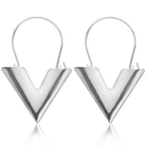 STAINLESS STEEL "V" drop earrings